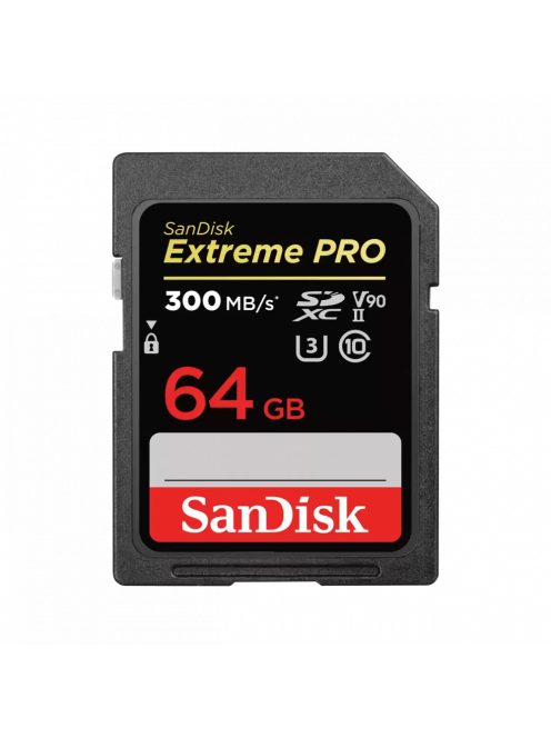 SanDisk Extreme® PRO® SDXC™ 64GB memóriakártya (UHS-II) (U3) (V90) (300MB/s) (00121505)