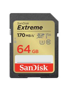   SanDisk Extreme® SDXC™ 64GB memóriakártya (UHS-I) (V30) (U3) (C10) (170MB/s) (00121579)