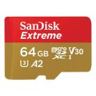 SanDisk Extreme® microSDXC™ 64GB memóriakártya + adapter (UHS-I) (V30) (U3) (A2) (C10) (170MB/s) (00121585)