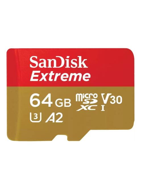 SanDisk Extreme® microSDXC™ 64GB memóriakártya + adapter (UHS-I) (V30) (U3) (A2) (C10) (170MB/s) (00121585)