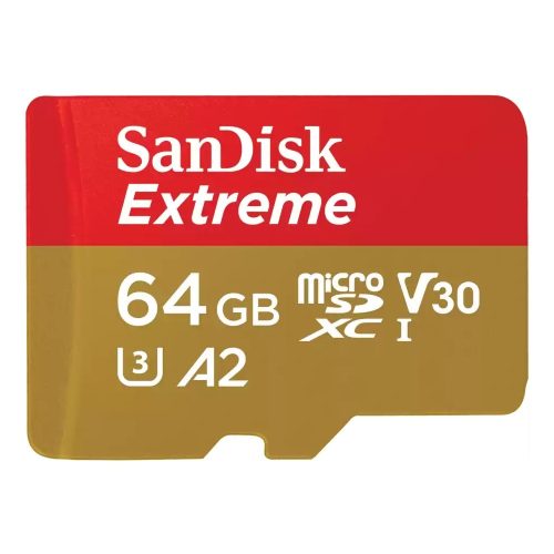 SanDisk Extreme® microSDXC™ 64GB memóriakártya + adapter (UHS-I) (V30) (U3) (A2) (C10) (170MB/s) (00121585)