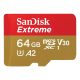 SanDisk Extreme® microSDXC™ 64GB memóriakártya + adapter (UHS-I) (V30) (U3) (A2) (C10) (170MB/s) (00121585)