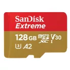 SanDisk Extreme® microSDXC™ 128GB memóriakártya + adapter (UHS-I) (V30) (U3) (A2) (C10) (190MB/s) (00121586)
