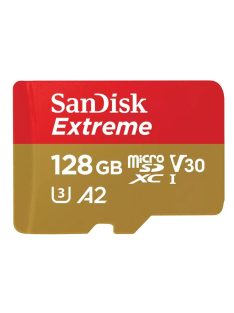   SanDisk Extreme® microSDXC™ 128GB memóriakártya + adapter (UHS-I) (V30) (U3) (A2) (C10) (190MB/s) (00121586)