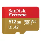 SanDisk Extreme® microSDXC™ 512GB memóriakártya + adapter (UHS-I) (V30) (U3) (A2) (C10) (190MB/s) (00121589)