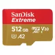 SanDisk Extreme® microSDXC™ 512GB memóriakártya + adapter (UHS-I) (V30) (U3) (A2) (C10) (190MB/s) (00121589)