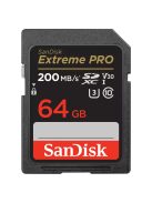 SanDisk Extreme® PRO SDXC™ 64GB memóriakártya (UHS-I) (V30) (U3) (C10) (200MB/s) (00121595)