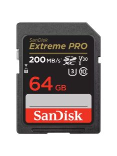   SanDisk Extreme® PRO SDXC™ 64GB memóriakártya (UHS-I) (V30) (U3) (C10) (200MB/s) (00121595)