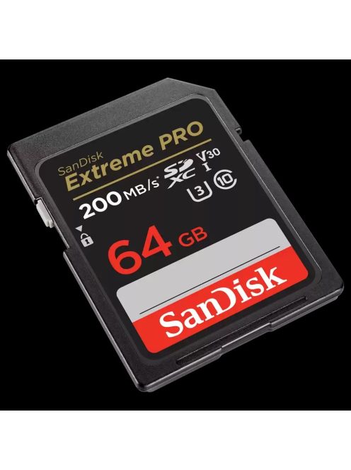 SanDisk Extreme® PRO SDXC™ 64GB memóriakártya (UHS-I) (V30) (U3) (C10) (200MB/s) (00121595)