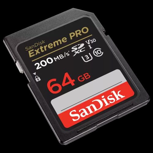 SanDisk Extreme® PRO SDXC™ 64GB memóriakártya (UHS-I) (V30) (U3) (C10) (200MB/s) (00121595)