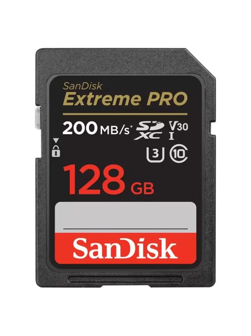 SanDisk Extreme® PRO SDXC™ 128GB memóriakártya (UHS-I) (V30) (U3) (C10) (200MB/s) (00121596)