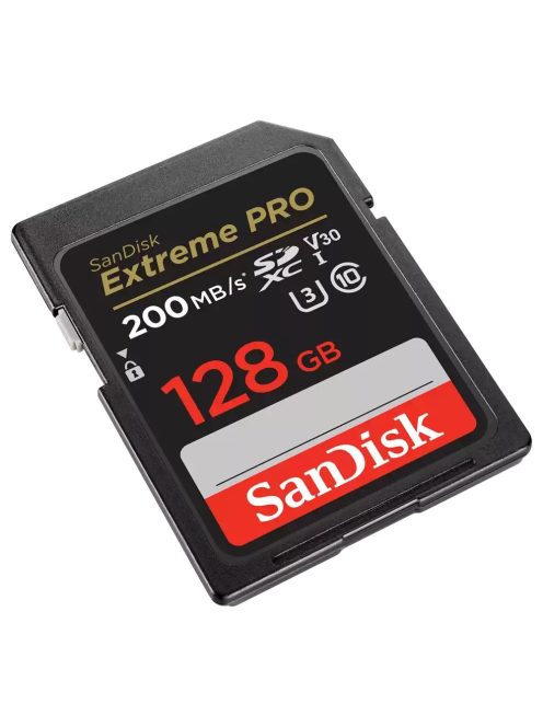 SanDisk Extreme® PRO SDXC™ 128GB memóriakártya (UHS-I) (V30) (U3) (C10) (200MB/s) (00121596)