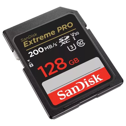 SanDisk Extreme® PRO SDXC™ 128GB memóriakártya (UHS-I) (V30) (U3) (C10) (200MB/s) (00121596)