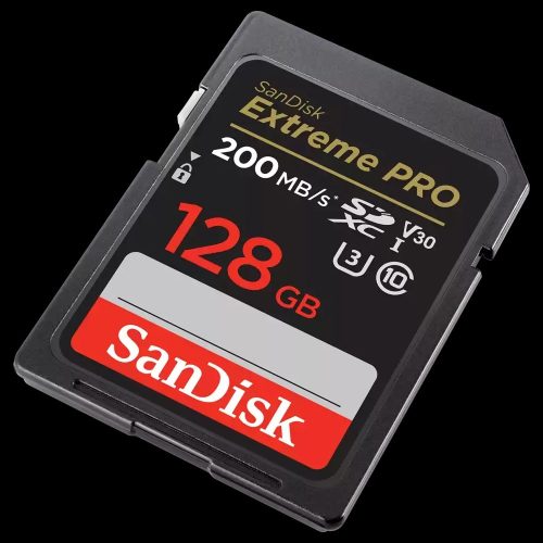 SanDisk Extreme® PRO SDXC™ 128GB memóriakártya (UHS-I) (V30) (U3) (C10) (200MB/s) (00121596)