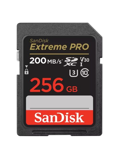 SanDisk Extreme® PRO SDXC™ 256GB memóriakártya (UHS-I) (V30) (U3) (C10) (200MB/s) (00121597)