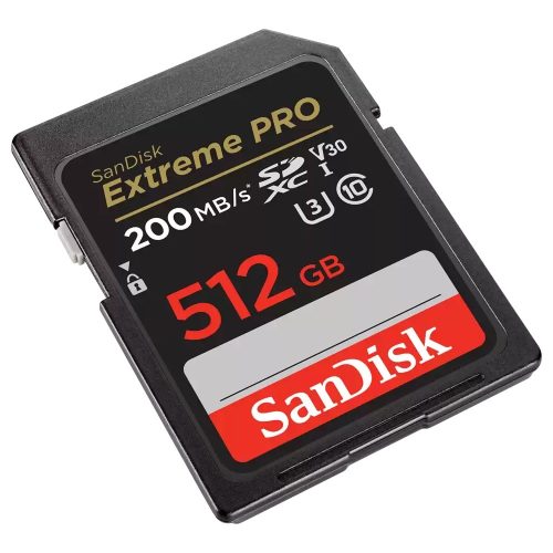 SanDisk Extreme® PRO SDXC™ 512GB memóriakártya (UHS-I) (V30) (U3) (C10) (200MB/s) (00121598)