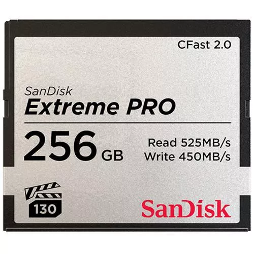 SanDisk Extreme PRO® CFast™ 2.0 256GB memóriakártya (VPG-130) (525MB/s) (00173445)