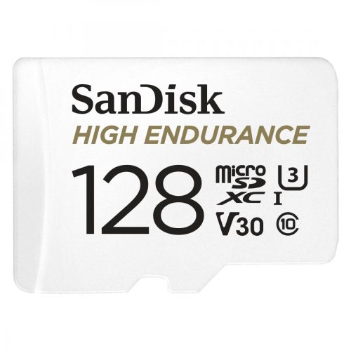 SanDisk® High Endurance microSDXC™ 128GB memóriakártya + adapter (V30) (U3) (100MB/s) (Class10) (00183567)