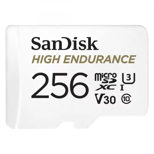 SanDisk® High Endurance microSDXC™ 256GB memóriakártya + adapter (V30) (U3) (100MB/s) (Class10) (00183568)