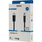 Hama USB kábel (USB-A // USB-B) (5m) (480Mbps) (00200604)