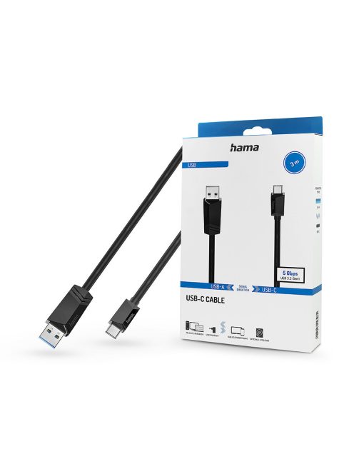 Hama USB kábel (USB-A // USB-C) (USB 3) (3M) (5Gbps) (00200653)