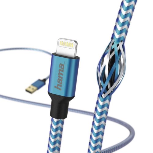 Hama "REFLECTIVE" (USB-A // LIGHTNING) (1.5m) (blue) (00201553)