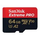 SanDisk Extreme® PRO microSDXC™ 64GB memóriakártya + adapter (UHS-I) (V30) (U3) (A2) (200MB/s) (00214503)