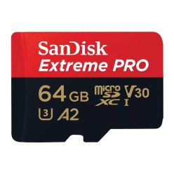   SanDisk Extreme® PRO microSDXC™ 64GB memóriakártya + adapter (UHS-I) (V30) (U3) (A2) (200MB/s) (00214503)