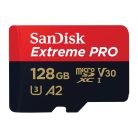 SanDisk Extreme® PRO microSDXC™ 128GB memóriakártya + adapter (UHS-I) (V30) (U3) (A2) (200MB/s) (00214504)