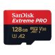 SanDisk Extreme® PRO microSDXC™ 128GB memóriakártya + adapter (UHS-I) (V30) (U3) (A2) (200MB/s) (00214504)