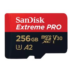   SanDisk Extreme® PRO microSDXC™ 256GB memóriakártya + adapter (UHS-I) (V30) (U3) (A2) (200MB/s) (00214505)