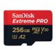 SanDisk Extreme® PRO microSDXC™ 256GB memóriakártya + adapter (UHS-I) (V30) (U3) (A2) (200MB/s) (00214505)