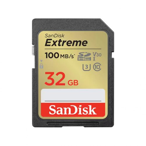 SanDisk Extreme® SDHC™ 32GB memóriakártya (UHS-I) (V30) (U3) (C10) (100MB/s) (00215402)
