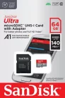 SanDisk Ultra® microSDXC™ 64GB memóriakártya + adapter (UHS-I) (140MB/s) (Class10) (A1) (00215421)