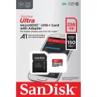 SanDisk Ultra® microSDXC™ 256GB memóriakártya + adapter (UHS-I) (150MB/s) (Class10) (A1) (00215423)