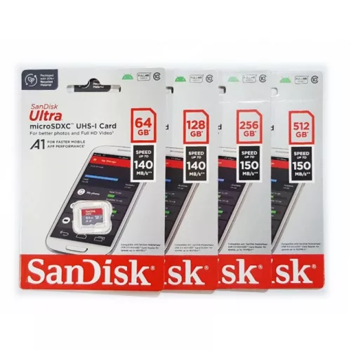 SanDisk Ultra® microSDXC™ 256GB memóriakártya + adapter (UHS-I) (150MB/s) (Class10) (A1) (00215423)