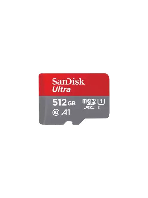 SanDisk Ultra® microSDXC™ 512GB memóriakártya + adapter (UHS-I) (150MB/s) (Class10) (A1) (00215424)