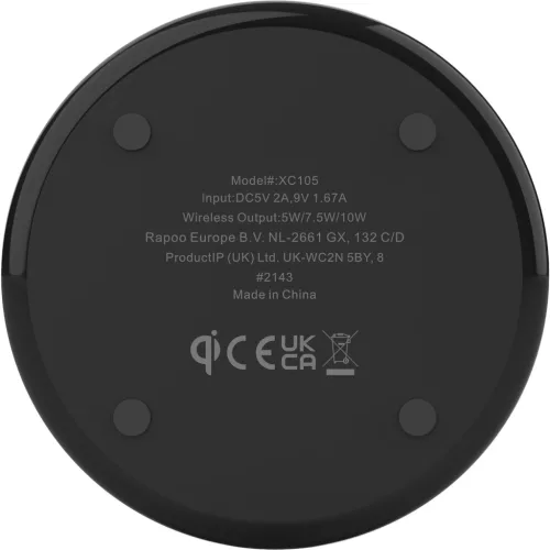 RAPOO "XC105" vezeték nélküli töltő (10W) (black) (00217720)