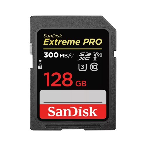 SanDisk Extreme® PRO® SDXC™ 128GB memóriakártya (8K) (UHS-II) (U3) (V90) (300MB/s) (00226808)