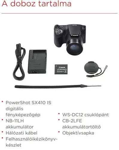Canon PowerShot SX410is (2 színben) (fekete)