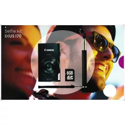 Canon Ixus 170 Selfie KIT (ezüst) 