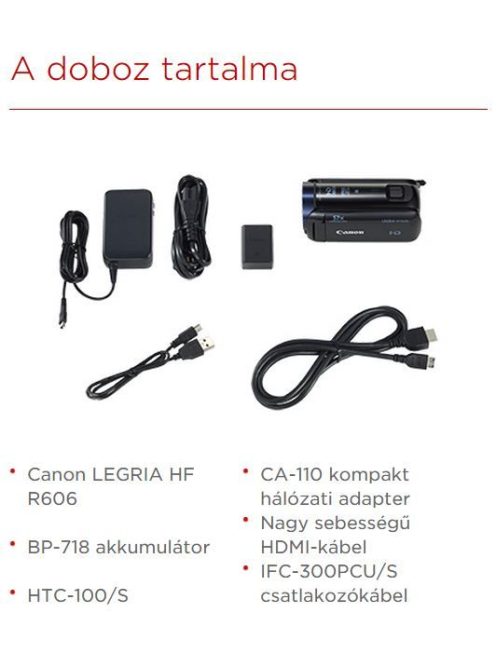 Canon LEGRIA HF R606 (2 színben) (fekete)