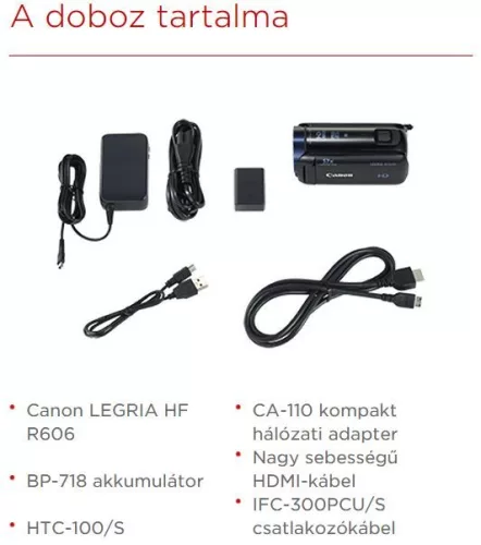 Canon LEGRIA HF R606 (2 színben) (fekete)