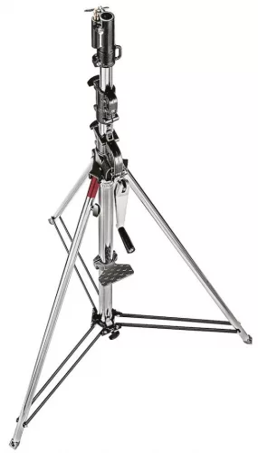Manfrotto Wind up acél állvány biztonsági kábellel (ezüst)