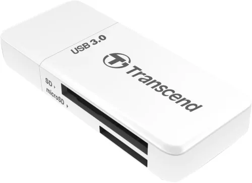 Transcend RDF5 kártyaolvasó (USB 3.0) (SD + microSD) (UHS-I) (white) (TS-RDF5W)