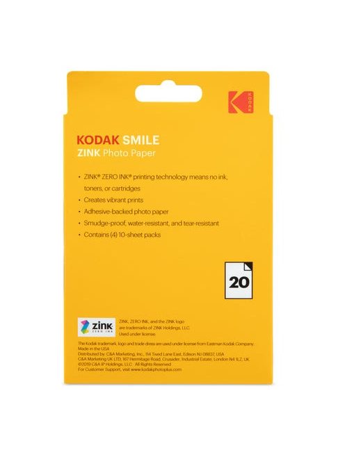 KODAK Zink Photo Paper 3x4" (8,9x10,8cm) (20 lap) (RODZL3X420)