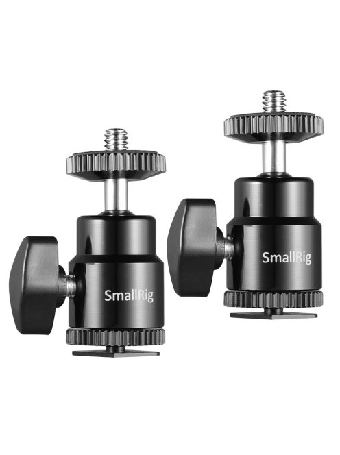 SmallRig mini gömbfej 1/4-es csatlakozással, vakupapucs adapterrel (2db) (2059)