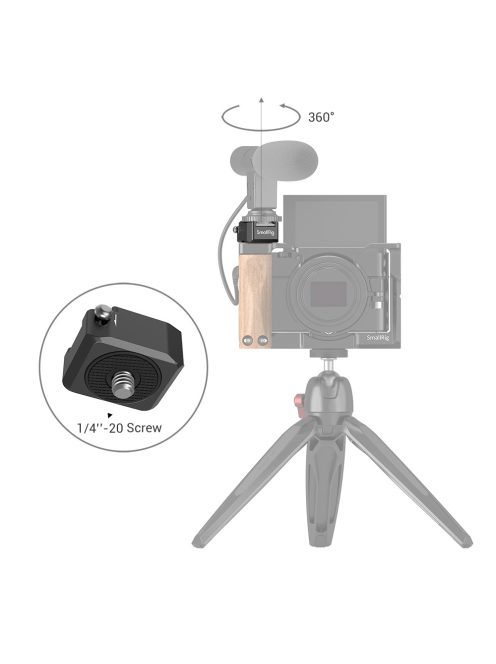 SmallRig Rotatable Cold Shoe Mount Adapter (Single 1/4"-20 Screw) (2935)
