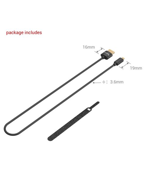 SmallRig Ultra Slim 4K HDMI Cable (D to A) 55cm (3043)