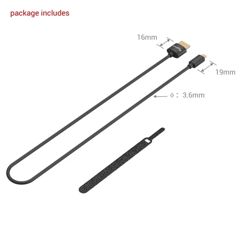 SmallRig Ultra Slim 4K HDMI Cable (D to A) 55cm (3043)